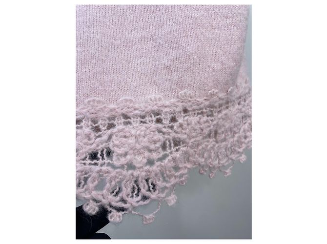 Falda Chanel de algodón rosa crochet - vista 3