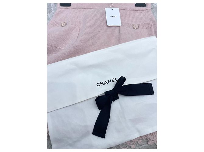 Falda Chanel de algodón rosa crochet - vista 6