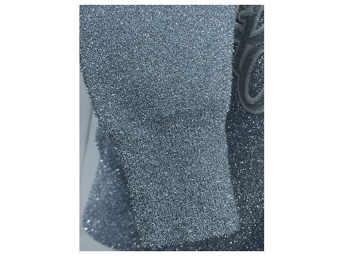Dior Strickjacke Grau mit Silberglitzer - Ansicht 7