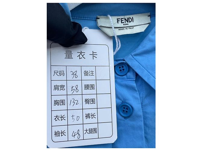 Camisa Fendi de algodón azul - vista 7