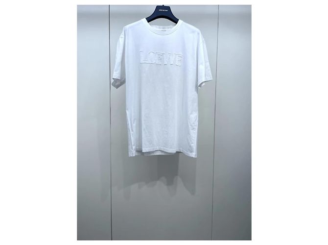 Top Loewe de algodón blanco con aplique de corazón rojo - vista 2