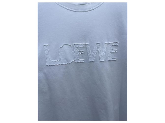 Top Loewe de algodón blanco con aplique de corazón rojo - vista 5