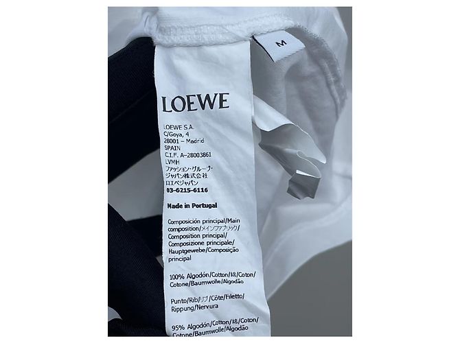 Top Loewe de algodón blanco con aplique de corazón rojo - vista 7