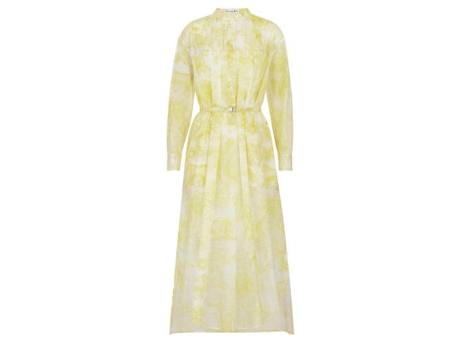 Vestido Dior Amarillo de Algodón - vista 7