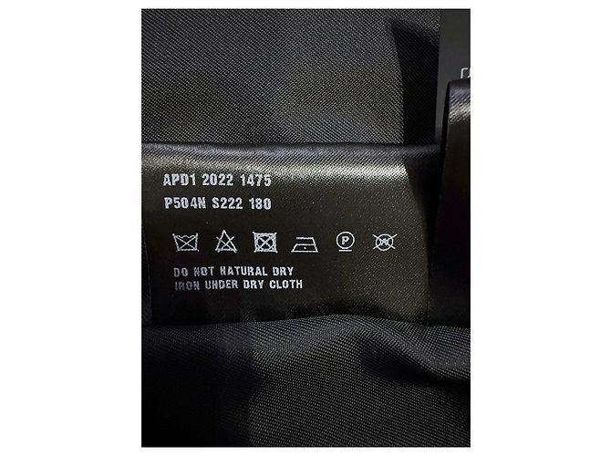 Prada Schwarzer Wollmantel mit Dreieck Logo - Ansicht 5