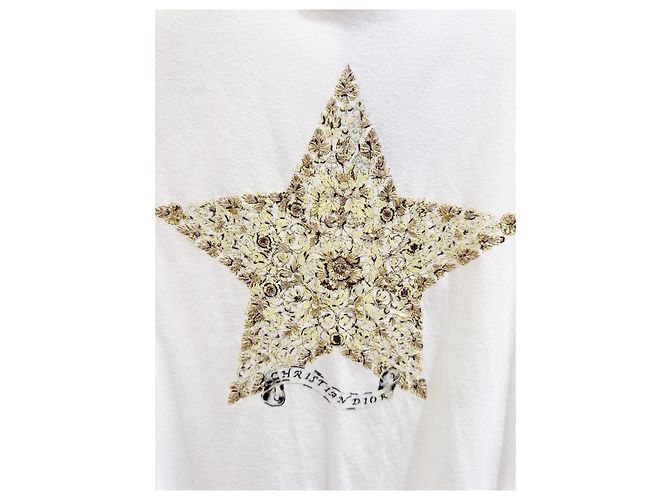 Top Dior Lucky Star in cotone bianco a maniche corte - vista 2