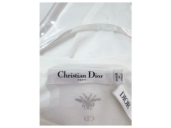 Top Dior Lucky Star in cotone bianco a maniche corte - vista 5
