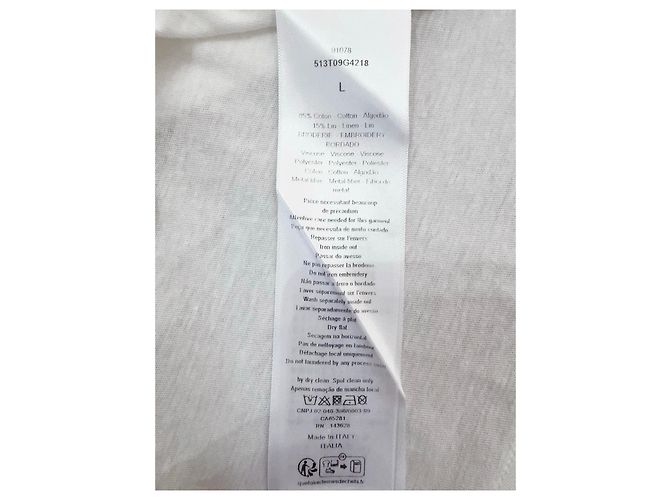 Top Dior Lucky Star in cotone bianco a maniche corte - vista 6