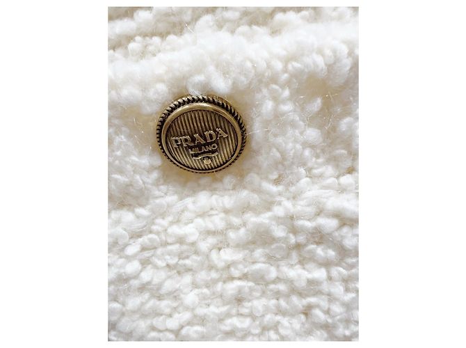 Falda Prada de tweed beige de talle alto - vista 3