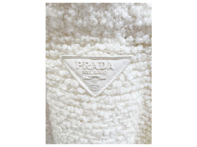 Falda Prada de tweed beige de talle alto - vista 4