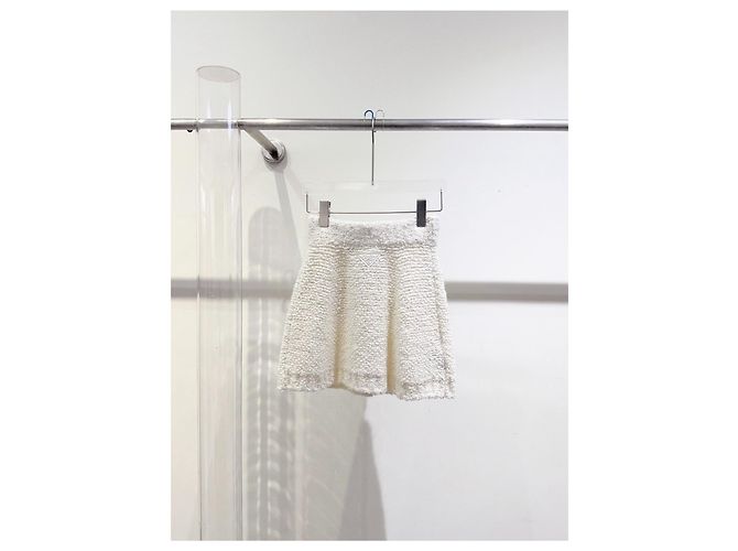 Falda Prada de tweed beige de talle alto - vista 5