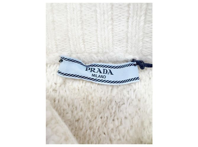 Falda Prada de tweed beige de talle alto - vista 6