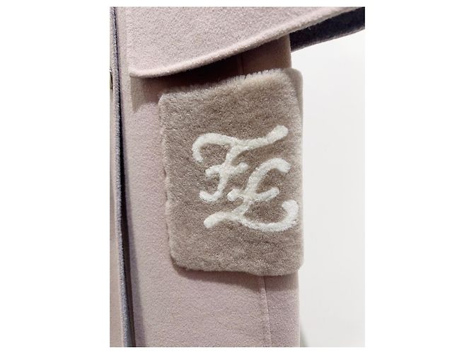 Abrigo Estilo Capa de Lana Fendi Beige - vista 2
