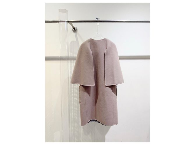 Abrigo Estilo Capa de Lana Fendi Beige - vista 4