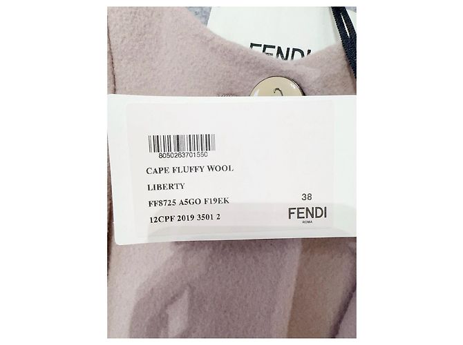 Abrigo Estilo Capa de Lana Fendi Beige - vista 7