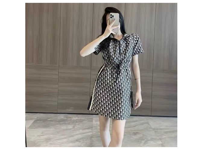Dior Kleid mit All-over-Logo aus Polyester Größe 36 - Ansicht 9