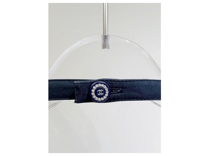 Chanel langes Kleid Navy Baumwolle - Ansicht 2