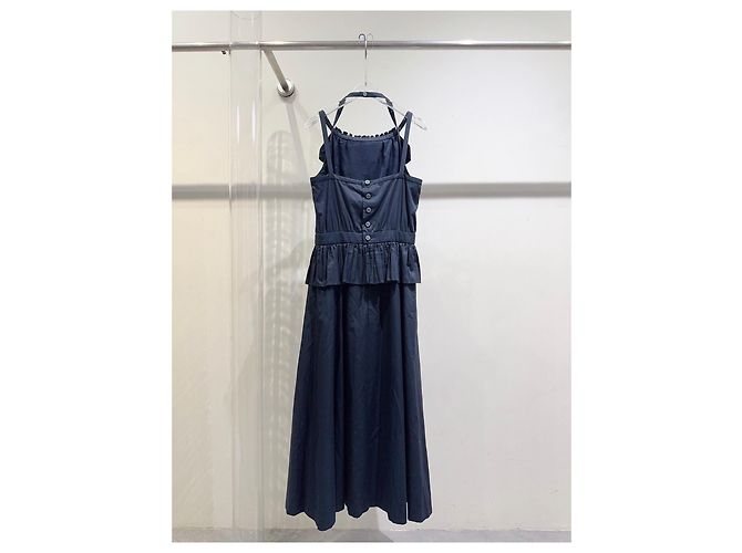 Chanel langes Kleid Navy Baumwolle - Ansicht 3