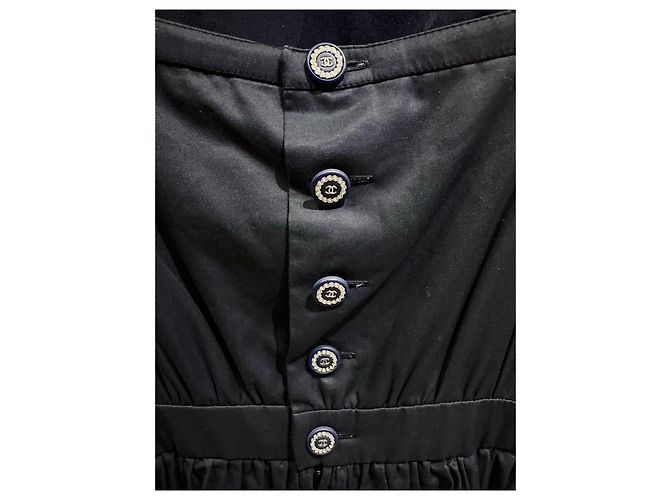 Chanel langes Kleid Navy Baumwolle - Ansicht 4