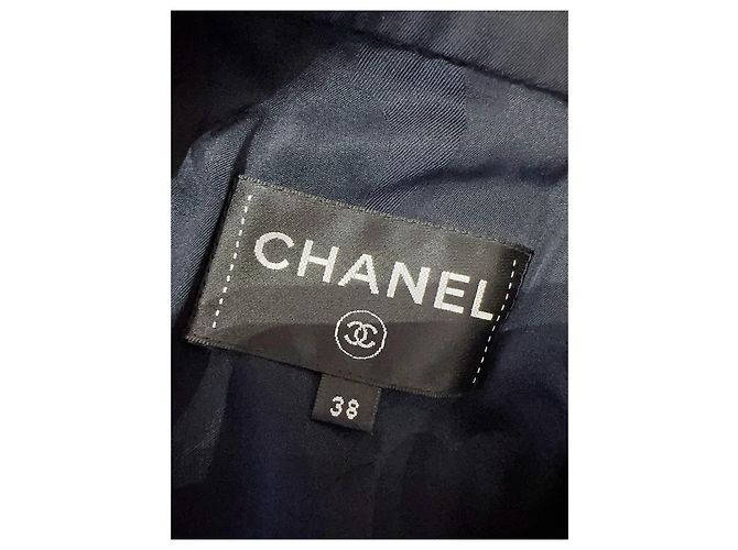 Chanel langes Kleid Navy Baumwolle - Ansicht 5