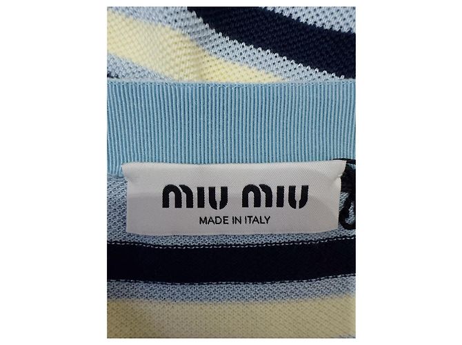 Falda de algodón a rayas Miu Miu - vista 4