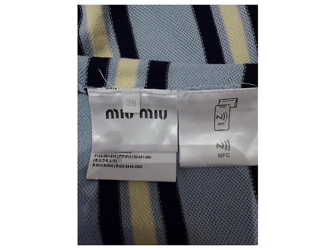 Falda de algodón a rayas Miu Miu - vista 5