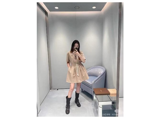 Miu Miu Kleid mit Karomuster aus Baumwolle - Ansicht 7