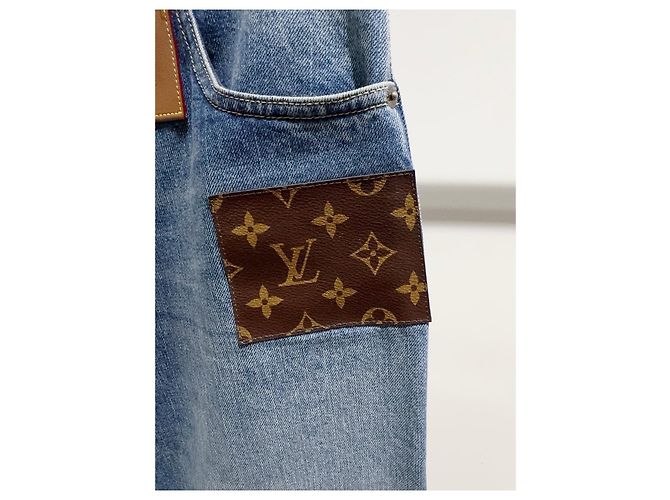 Vaqueros Louis Vuitton de denim azul de pierna ancha - vista 2
