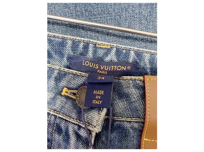 Vaqueros Louis Vuitton de denim azul de pierna ancha - vista 4