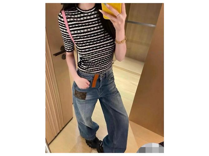 Vaqueros Louis Vuitton de denim azul de pierna ancha - vista 7