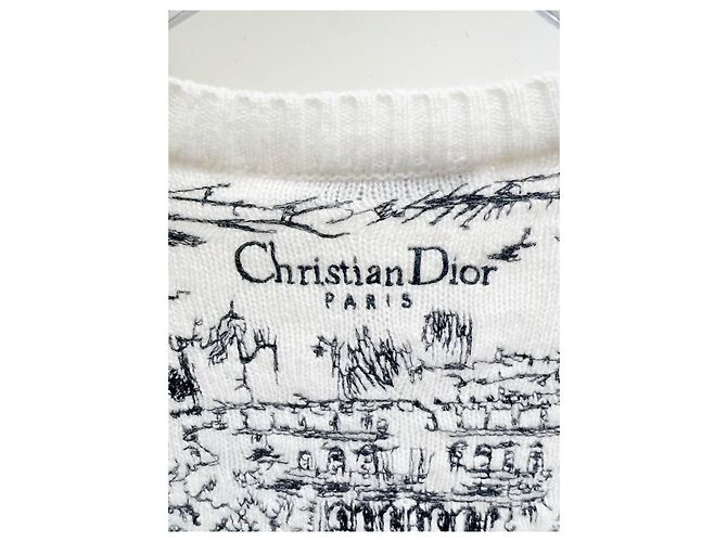 Dior Kaschmir Strickware mit gestickter Paris Karte - Ansicht 3
