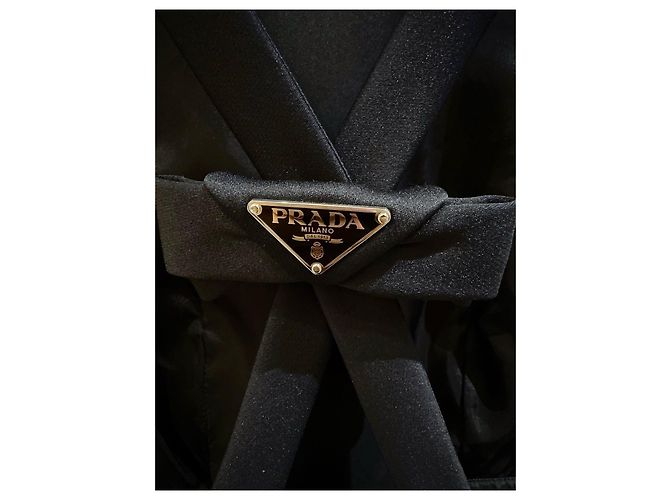 Vestido Prada de algodón negro con lazo Talla 40 - vista 3
