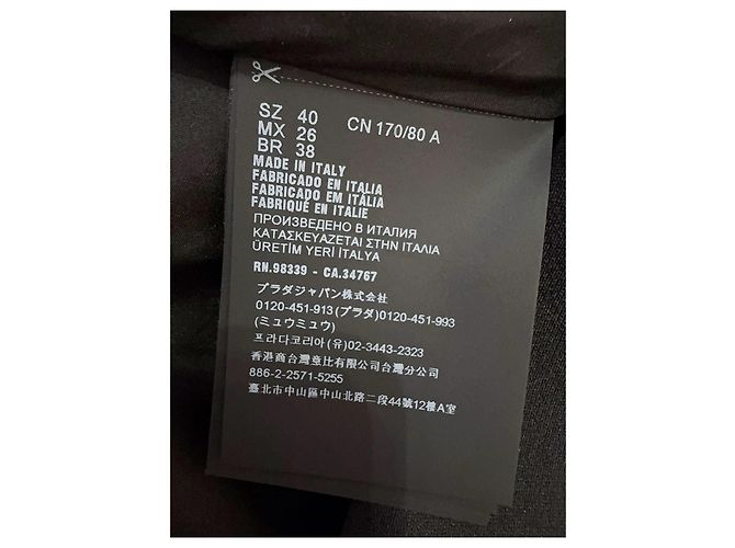 Vestido Prada de algodón negro con lazo Talla 40 - vista 5
