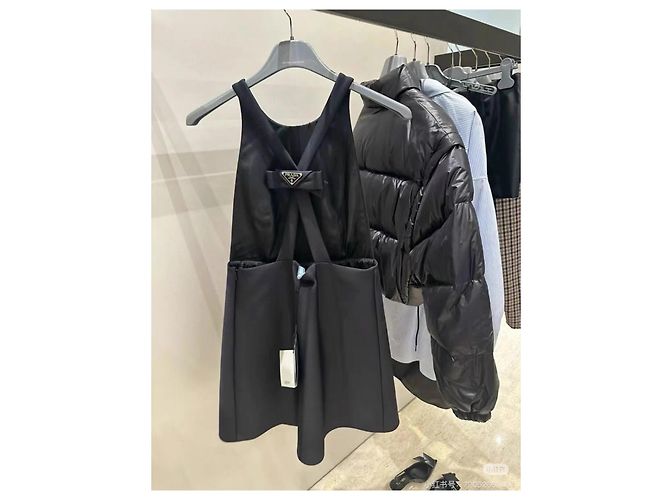 Vestido Prada de algodón negro con lazo Talla 40 - vista 9