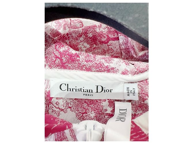Dior Kleid aus rosa Baumwolle Toile de Jouy - Ansicht 7