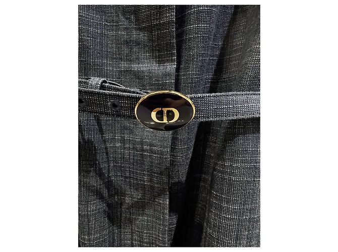 Dior Kleid aus Navy Tweed mit Gürtel Größe 38 - Ansicht 3
