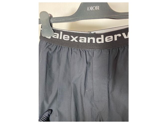 Pantalones Alexander Wang Navy de algodón con logo - vista 3