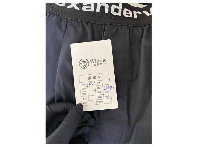 Pantalones Alexander Wang Navy de algodón con logo - vista 5