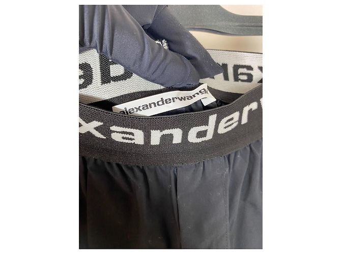 Pantalones Alexander Wang Navy de algodón con logo - vista 6