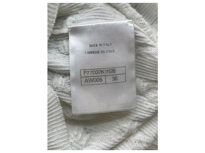 Chaleco de punto acolchado Chanel blanco algodón - vista 3