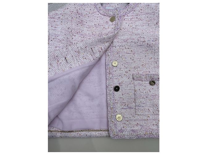 Chanel Tweed Jacke mit Glitzergewebe Größe 34 - Ansicht 3