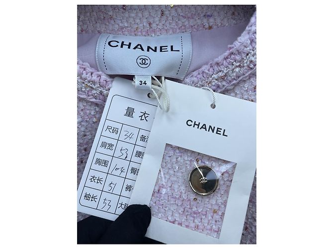 Chanel Tweed Jacke mit Glitzergewebe Größe 34 - Ansicht 5