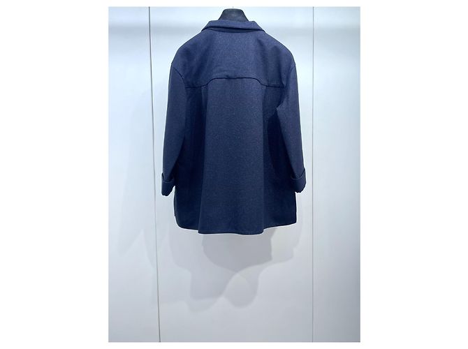 Giacca Chanel in tweed blu navy taglia 38 - vista 2