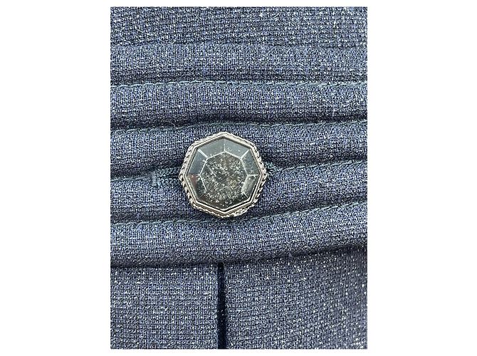 Giacca Chanel in tweed blu navy taglia 38 - vista 5