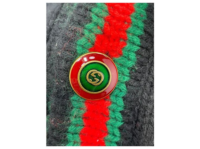 Cardigã Gucci de lã com tranças e faixa Web - vista 3