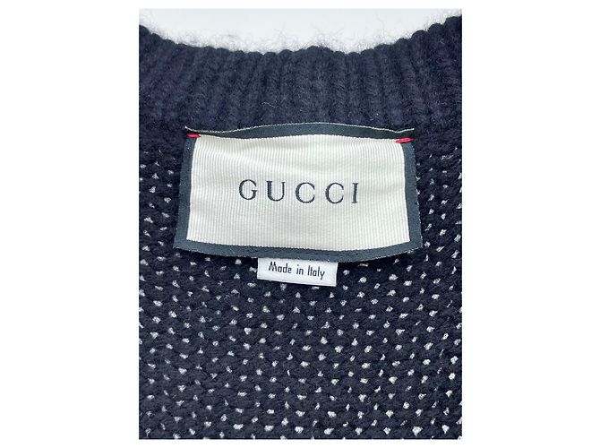 Cardigã Gucci de lã com tranças e faixa Web - vista 4