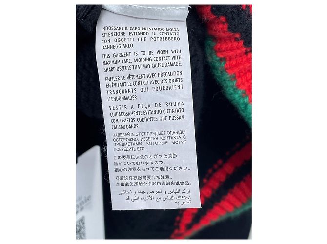 Cardigã Gucci de lã com tranças e faixa Web - vista 8