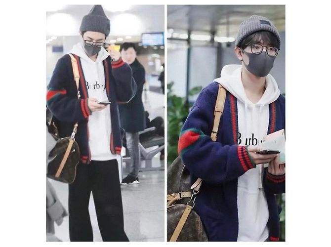 Cardigã Gucci de lã com tranças e faixa Web - vista 9