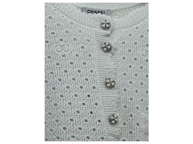 Top Chanel in pizzo bianco corto - vista 3