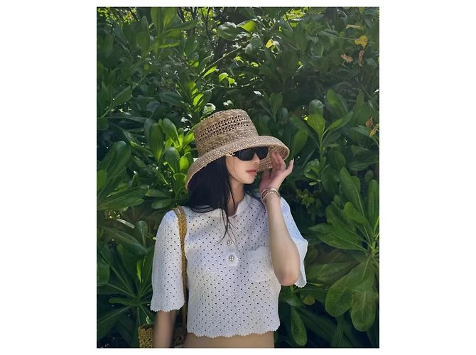 Top Chanel in pizzo bianco corto - vista 5